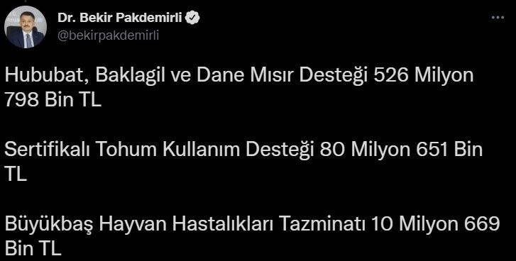 Tarım destek ödemelerini çiftçilerin hesaplarına aktarmaya başladık