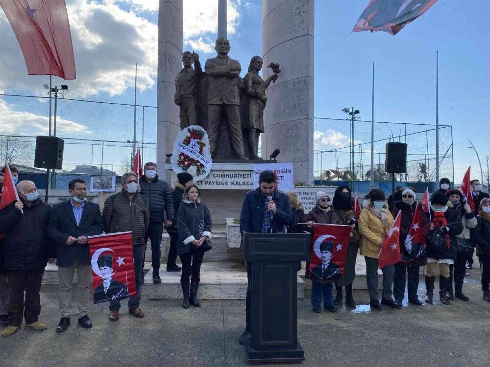 Samsun’daki Atatürk Heykeli’ne saldırı Büyükçekmece’de kınandı