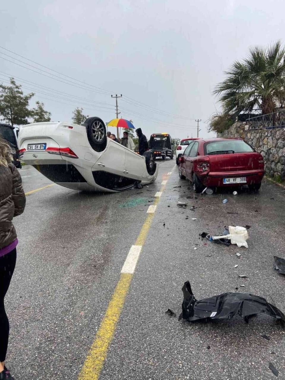 Bodrum’da yağış kaza getirdi