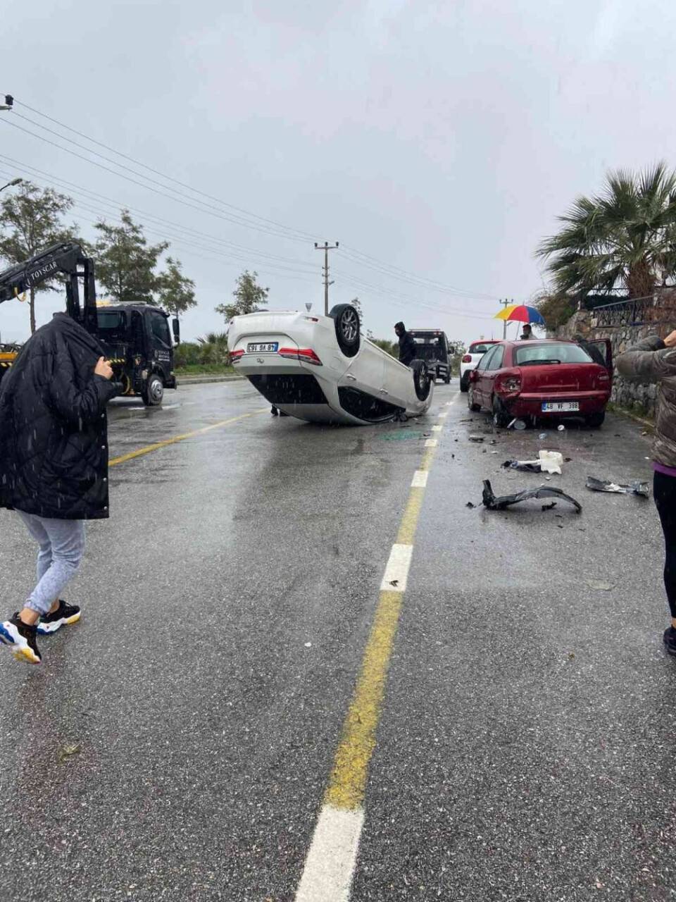 Bodrum’da yağış kaza getirdi