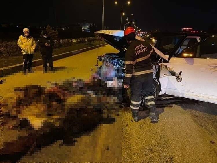Hatay’da 58 hayvanın telef olduğu kaza kamerada