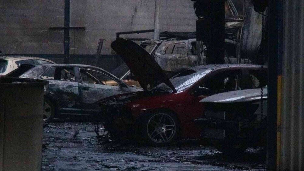 7 iş yerinin yandığı felaketin boyutu gündüz görüntülendi