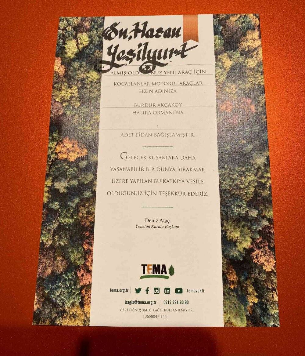 Sattıkları her araç fidan oluyor