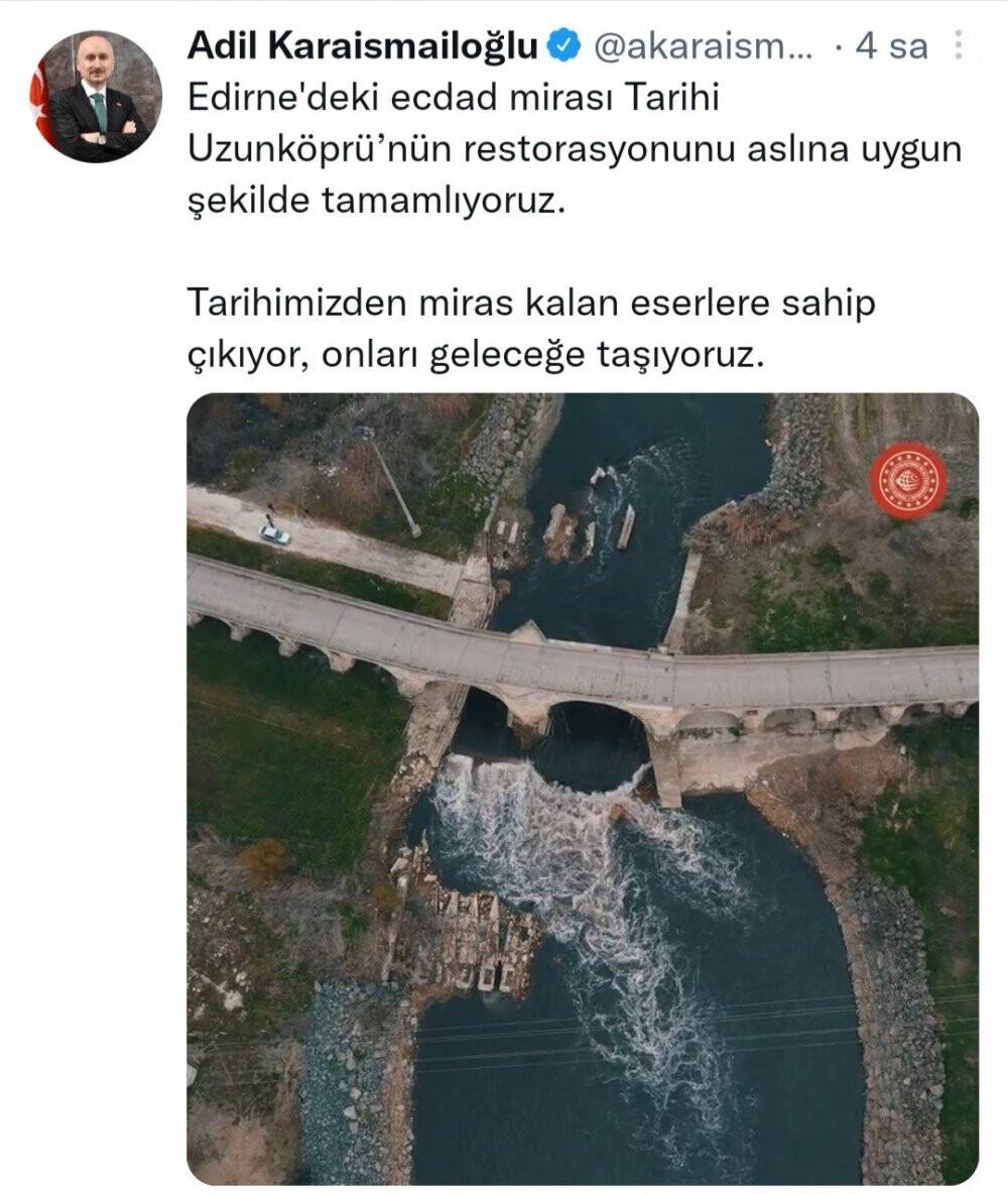 Dünyanın en uzun taş köprüsü Uzunköprü’de çalışmalar hızla ilerliyor
