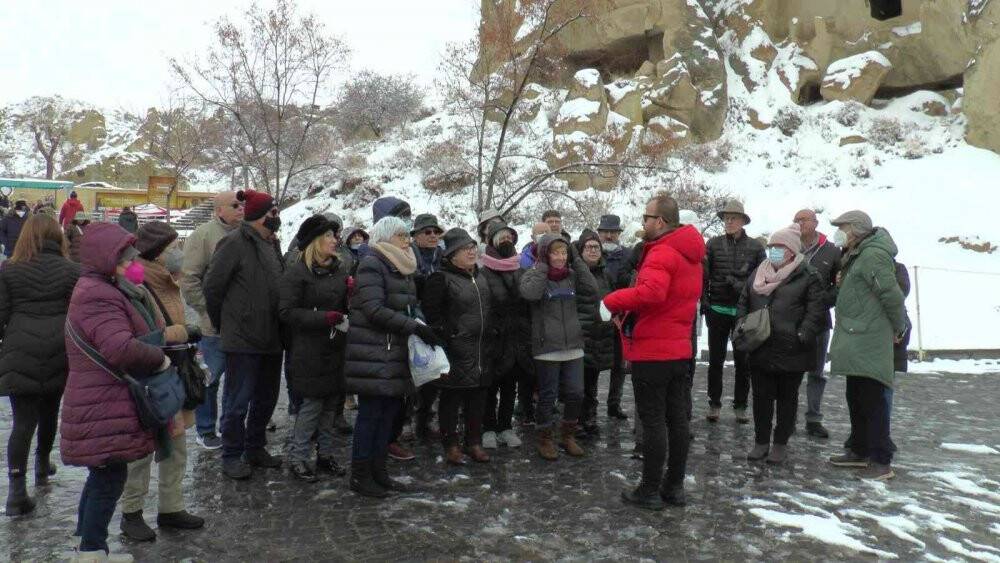 Kapadokya beyaza büründü