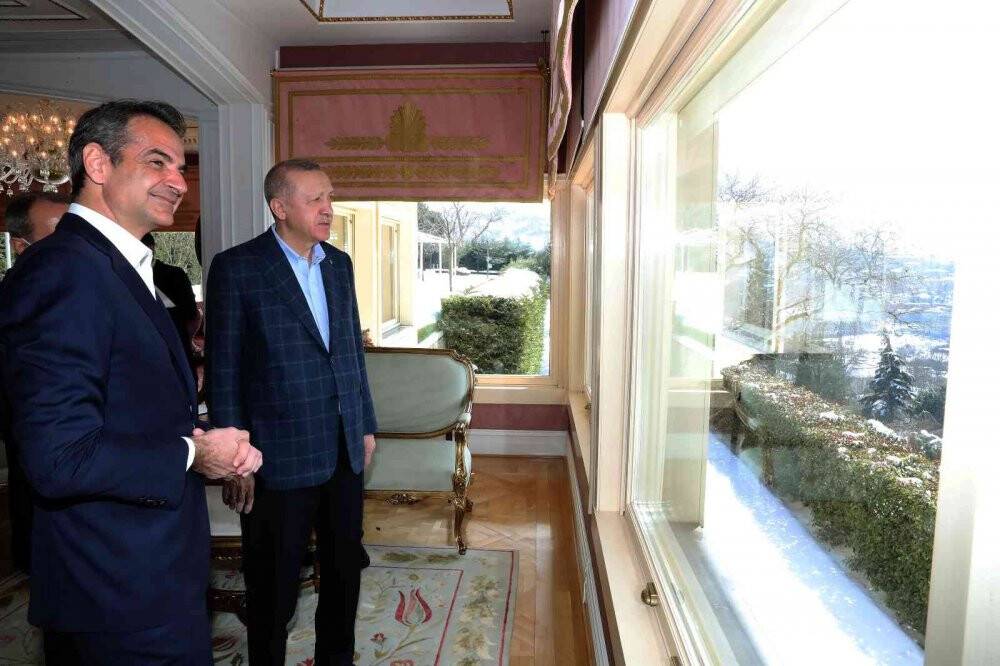 Cumhurbaşkanı Erdoğan, Yunanistan Başbakanı Miçotakis'i kabul etti