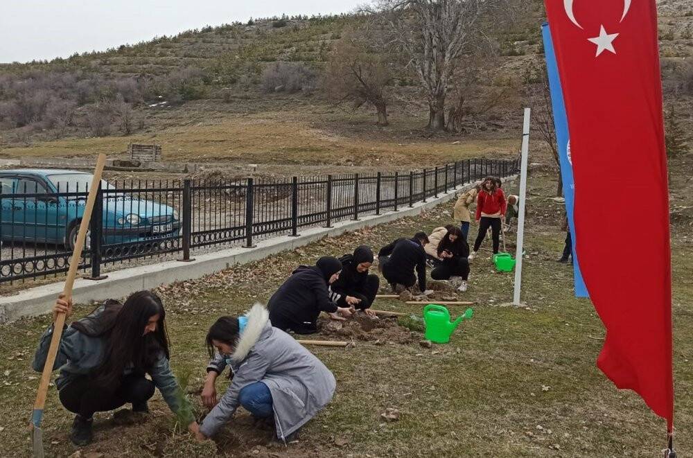 Beyşehir’de üniversite öğrencileri fidanları toprakla buluşturdu