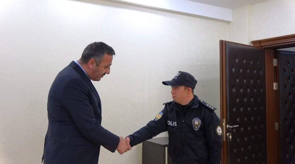Isparta’da down sendromlu Yunus polis oldu