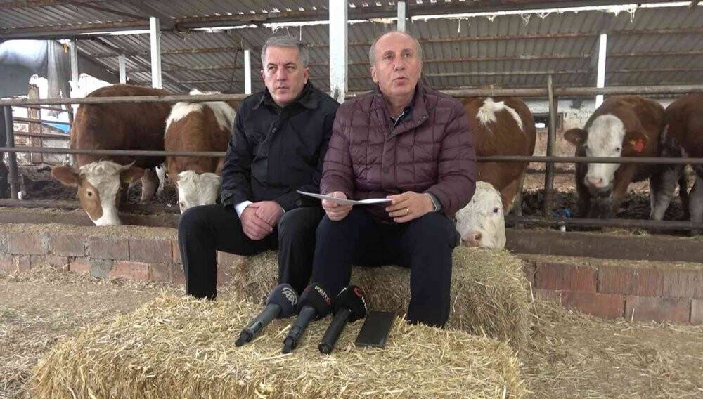 Muharrem İnce’den ahırda basın toplantısı