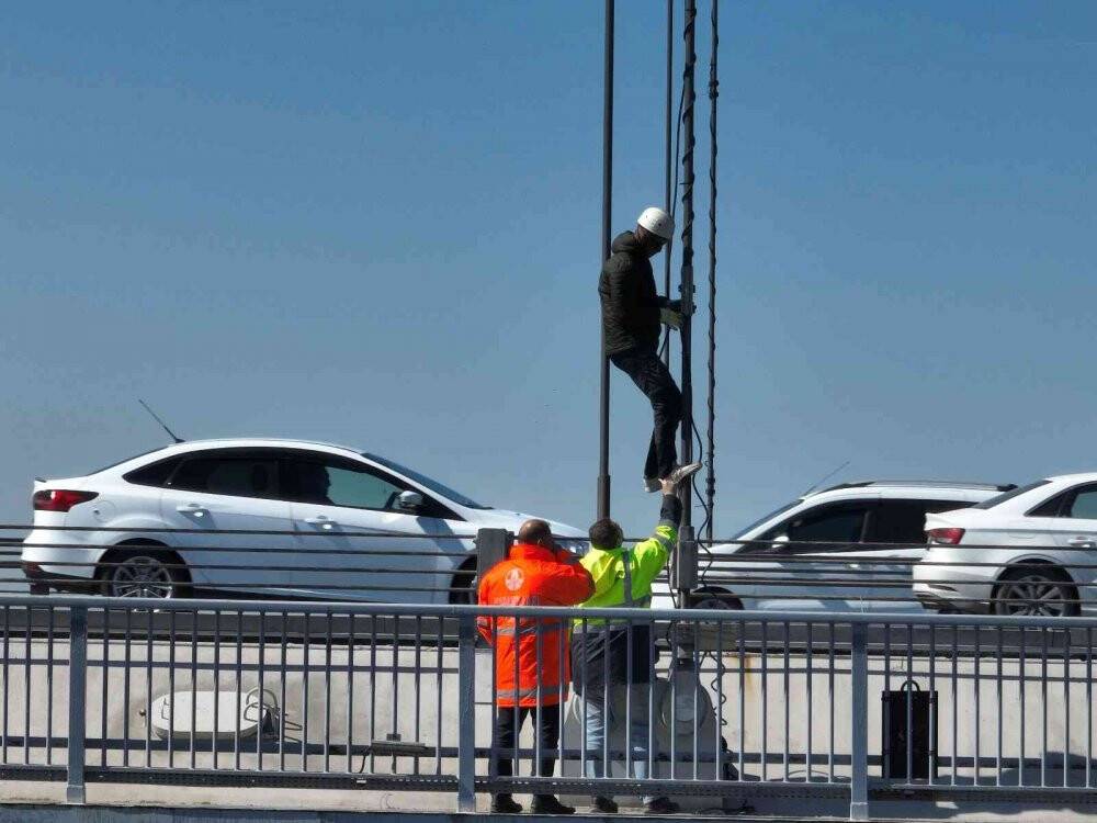 15 Temmuz Şehitler Köprüsü’ndeki bakım çalışması havadan görüntülendi