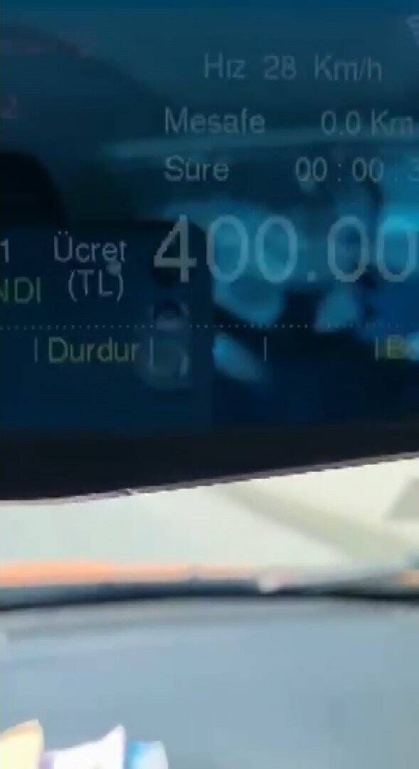 5 dakikalık yola 435 lira ücret istedi