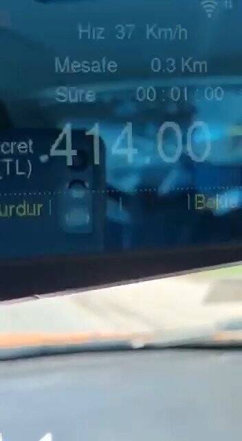 5 dakikalık yola 435 lira ücret istedi