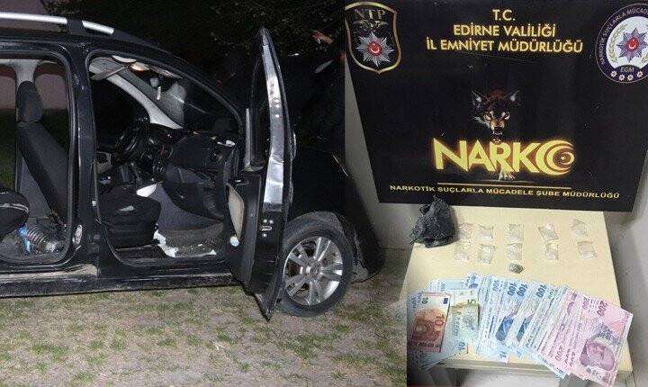 Polis uyuşturucuyla kaçan şüphelileri lastiklerine ateş açarak durdurdu