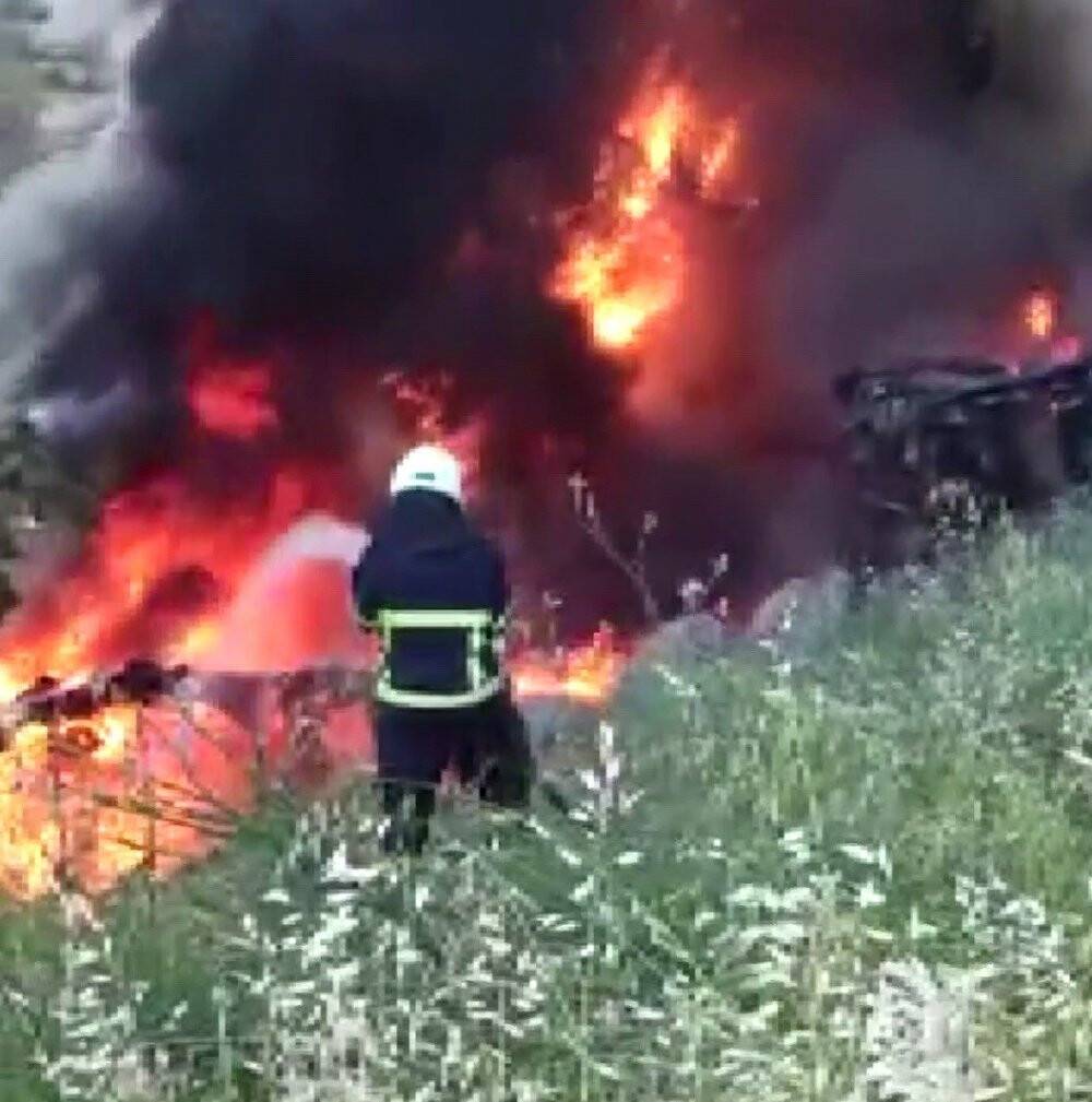 Adıyaman’da yapay şelale alev alev yandı