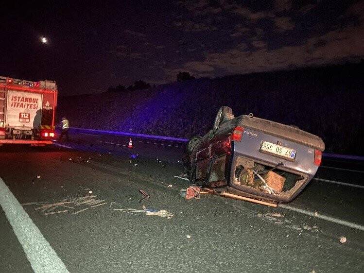 Takla atan otomobil metrelerce sürüklendi