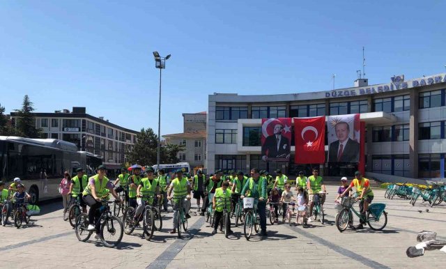 Düzce’de pedallar bağımlılıktan uzak nesiller için döndü