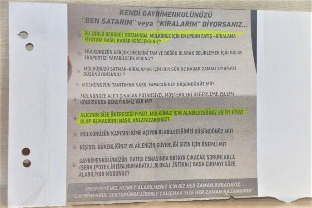 Emlakçıların kapı kapı gezip yüksek kira getirisi için broşür dağıttığı ortaya çıktı