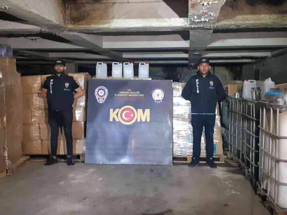 Başkentte sahta alkol üreticilerine darbe: 34 bin litre alkol ele geçirildi