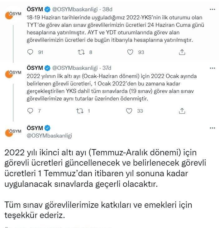 ÖSYM’den sınav görevlilerinin ücretlerinde güncelleme açıklaması