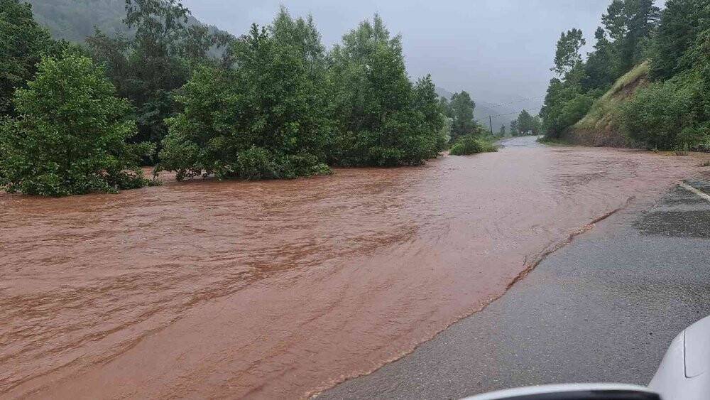 Taşma noktasına gelen dere evler için tehlike oluşturuyor