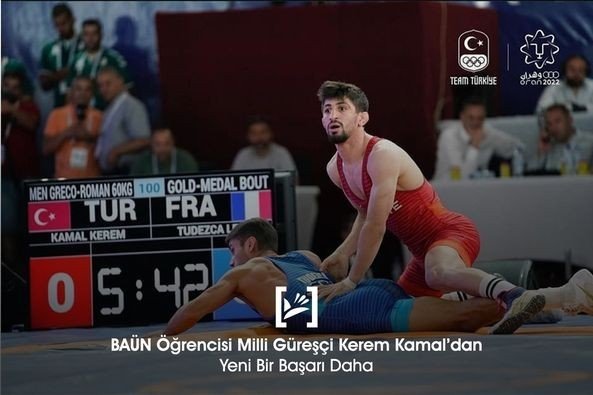 BAÜN’lü sporcu Kerem Kamal’dan Akdeniz oyunlarında altın madalya