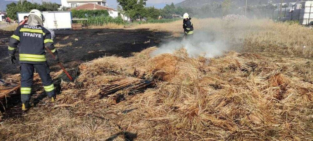 Fethiye’de anız yangını panikletti