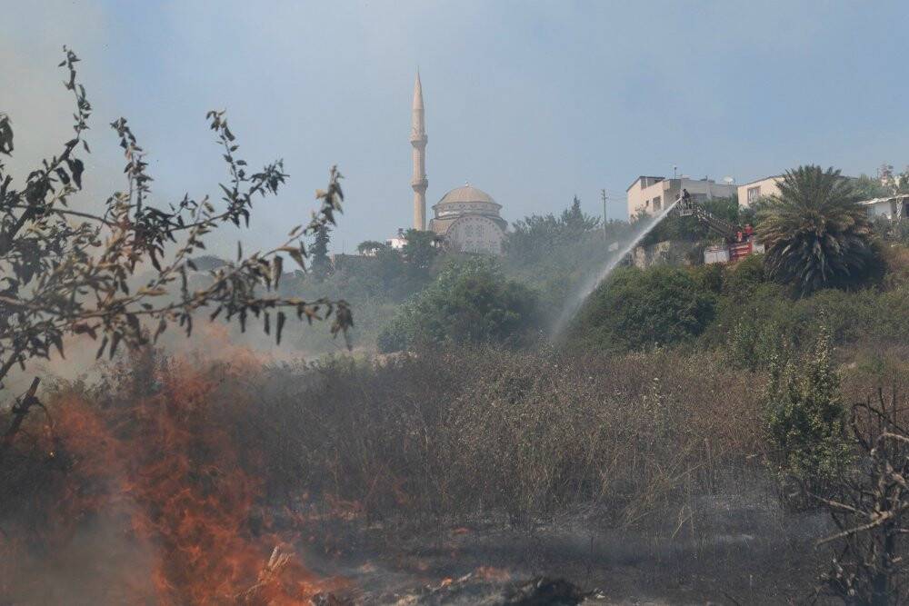 Otluk alanda çıkan yangın korkuttu