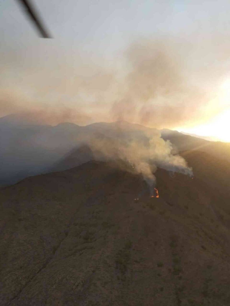 Datça’da günün ilk ışıkları ile birlikte orman yangınına havadan müdahale yeniden başladı