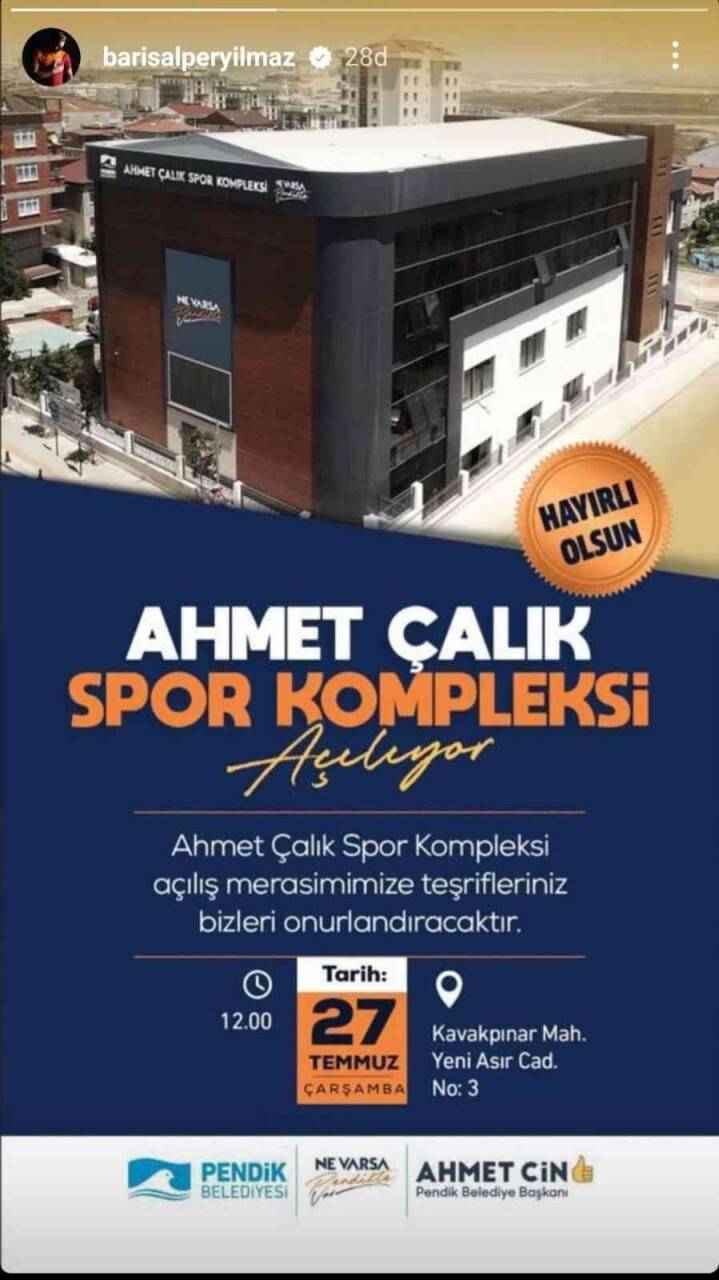 Spor camiası, Ahmet Çalık Spor Kompleksi için kenetlendi