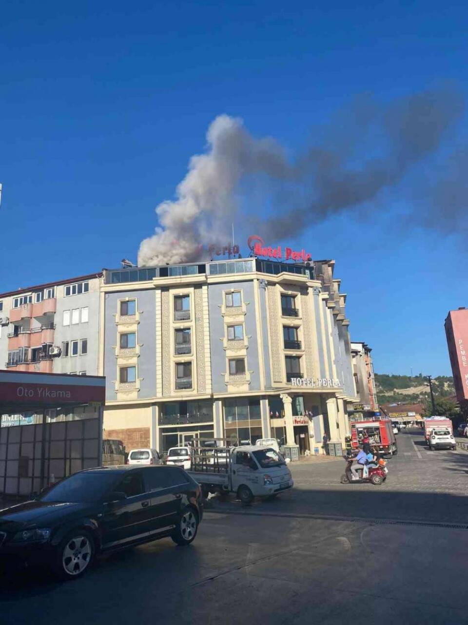 Otelde çıkan yangın korkuttu