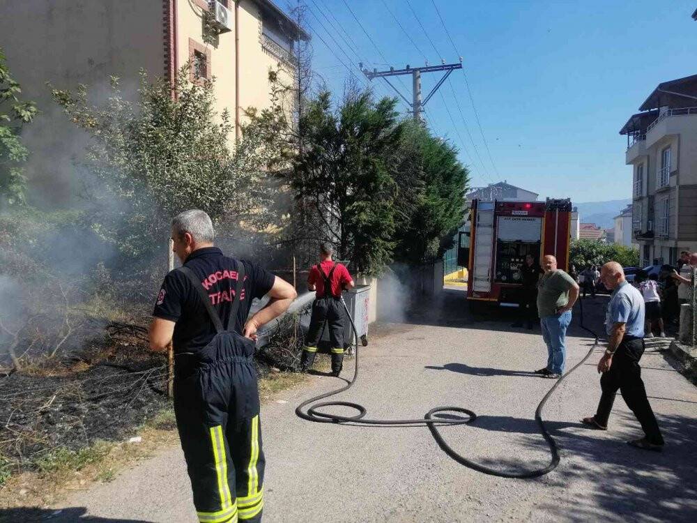 Alevlerin arasında kalan kaplumbağayı itfaiye kurtardı