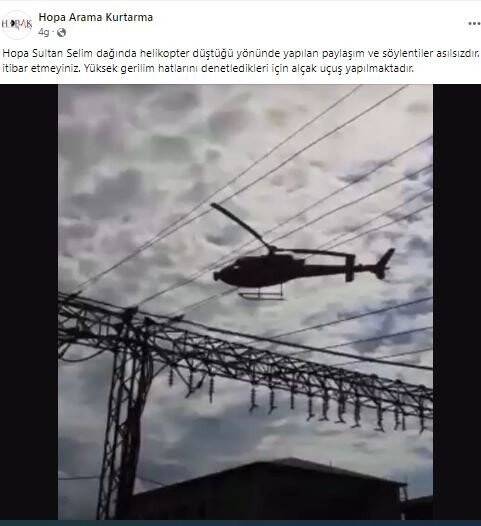 "Helikopter düştü" diye ihbarda bulununca ilçeyi ayağa kaldırdı