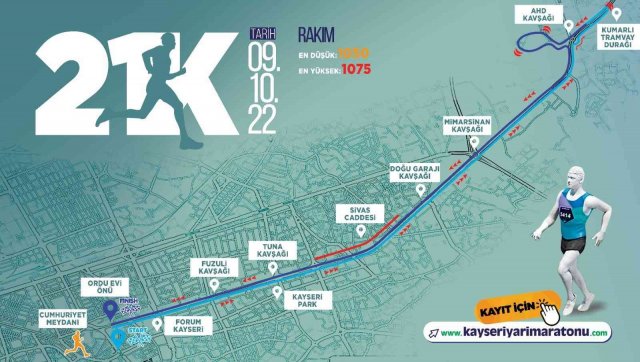 Büyükşehir’in Uluslararası Kayseri Yarı Maratonu’nda heyecan artıyor