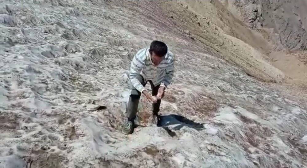 Mereto Dağı’nda kar helvası keyfi