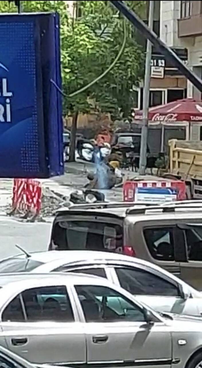 Şişli’de doğalgaz borusunun patladığı korku dolu anlar kamerada