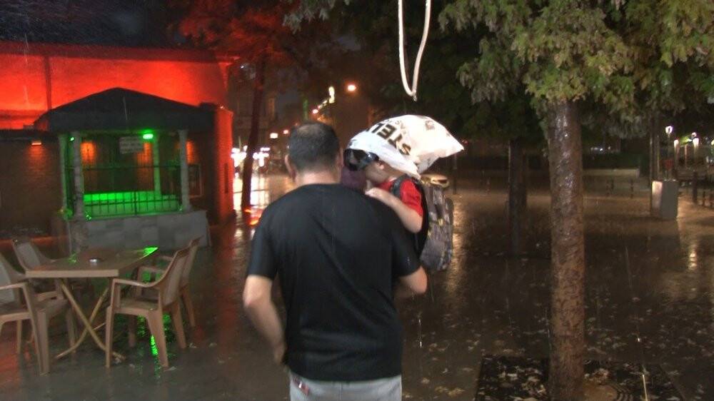 Konya’da kısa süreli sağanak etkili oldu