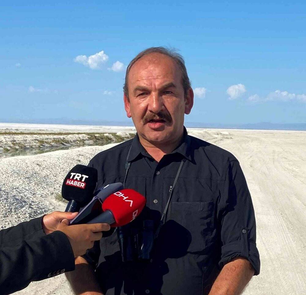 Tuz Gölü'ndeki allı turnalar için yapılan çalışmalar devam ediyor