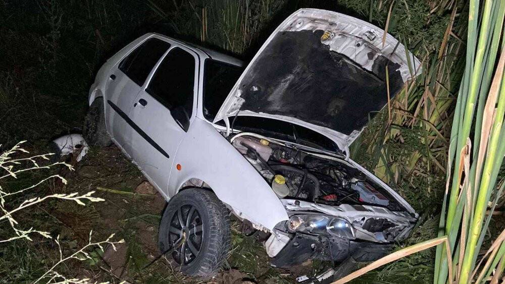 Kazada kurtarılan sürücü, eşini arayarak moral verdi