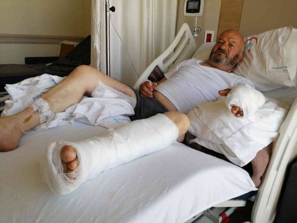 Ayının saldırısına uğrayan yaşlı adam tedavi altına alındı