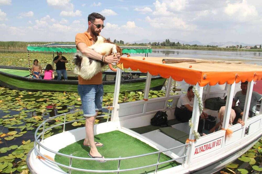 Beyşehir Gölü'ndeki nilüfer bahçesi hayran bırakıyor