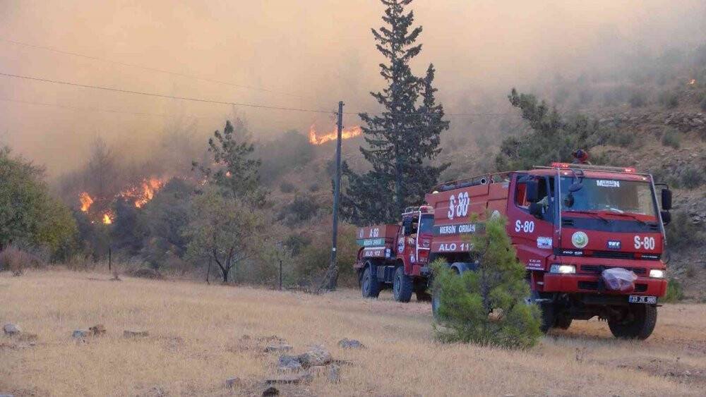 Mersin’deki orman yangınına 3 uçak, 2 helikopterle müdahale ediliyor