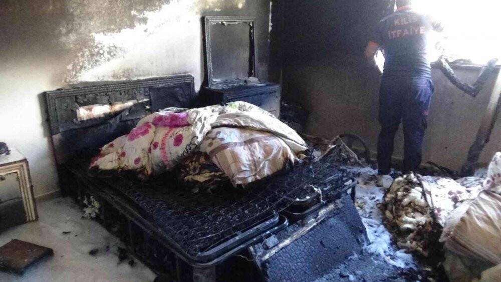 Kilis’te ev yangını