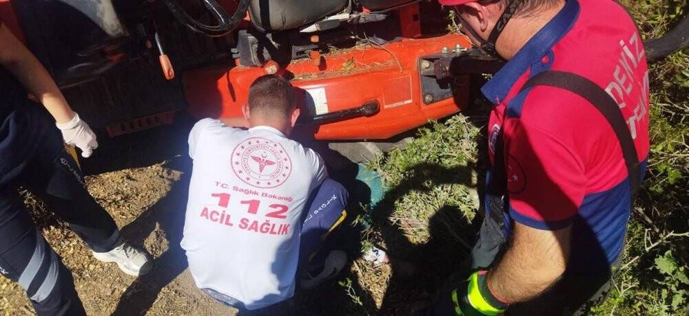 Uçuruma yuvarlanan traktörün yaşlı sürücüsü öldü