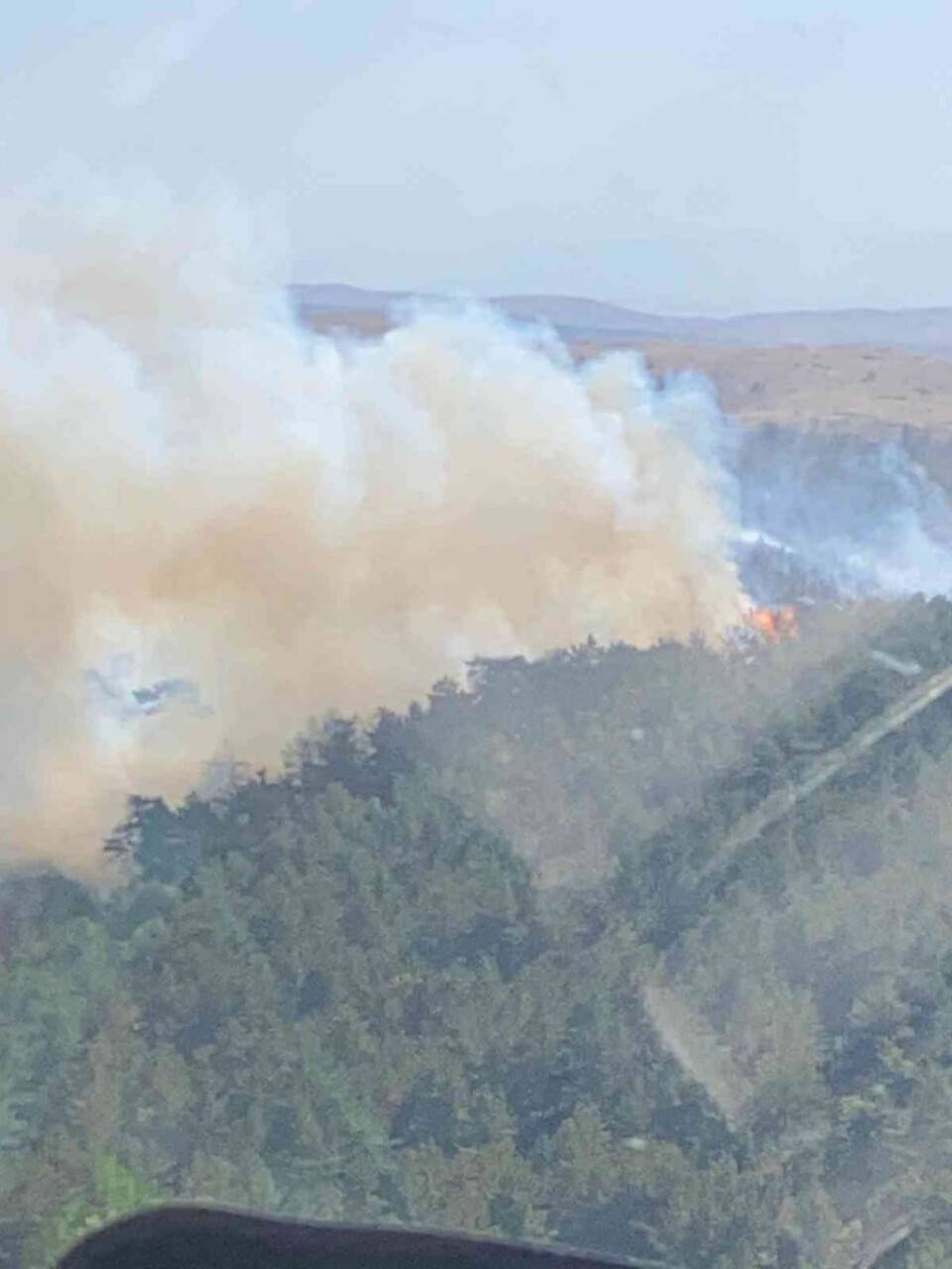 Eskişehir’de çıkan orman yangınına müdahale devam ediyor
