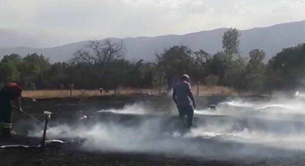 Anız yangını korkuttu