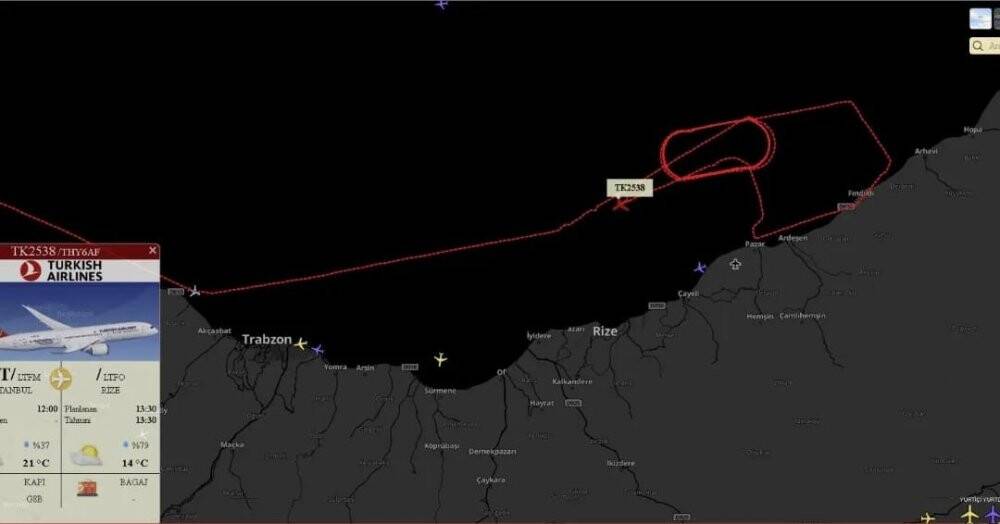 Hava muhalefeti nedeniyle Rize’ye inemeyen uçak Samsun’a indi