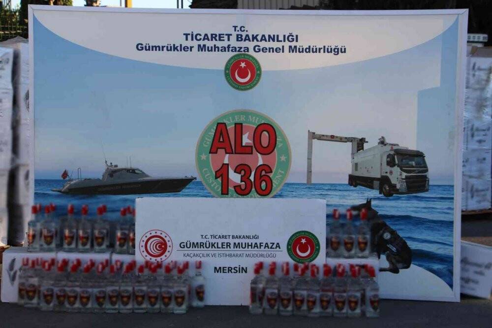 Mersin’de 86 bin 245 şişe sahte alkol ele geçirildi