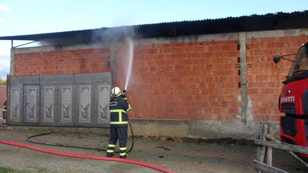 Samanlıkta çıkan yangında 2 kişi hastanelik oldu
