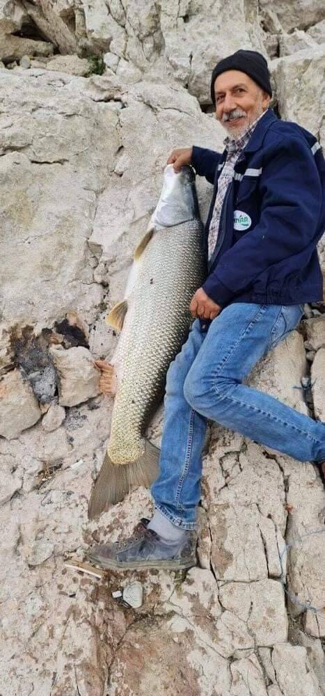 Balıkçılar, olta ile 1.5 metrelik balık tuttu