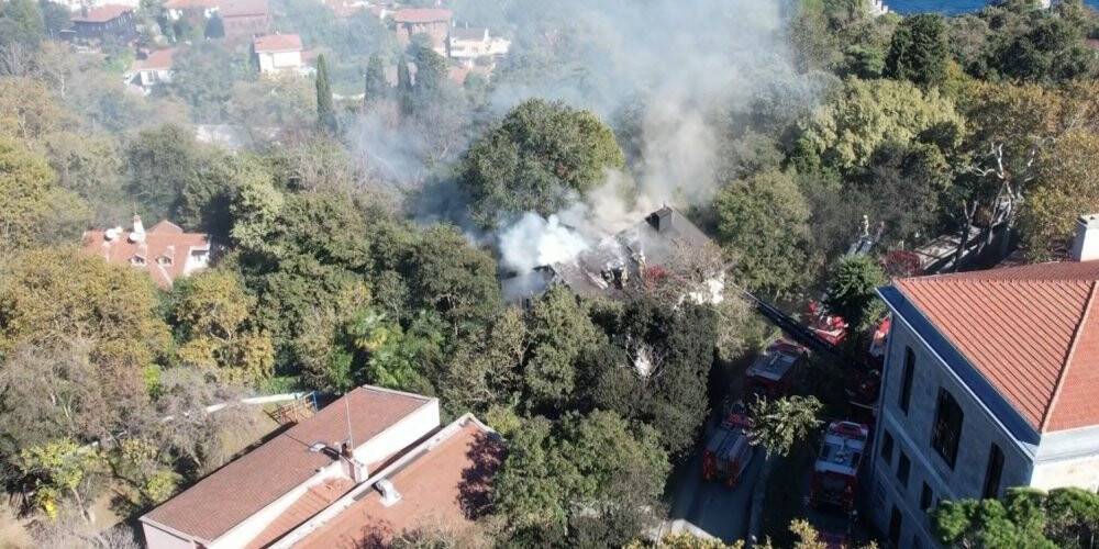 Boğaziçi Üniversitesi’nde yangın: Söndürme çalışmaları dron ile görüntülendi
